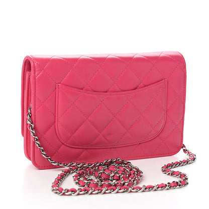 Chanel Lambskin Quilted Wallet On Chain WOC Pink 2 of 12