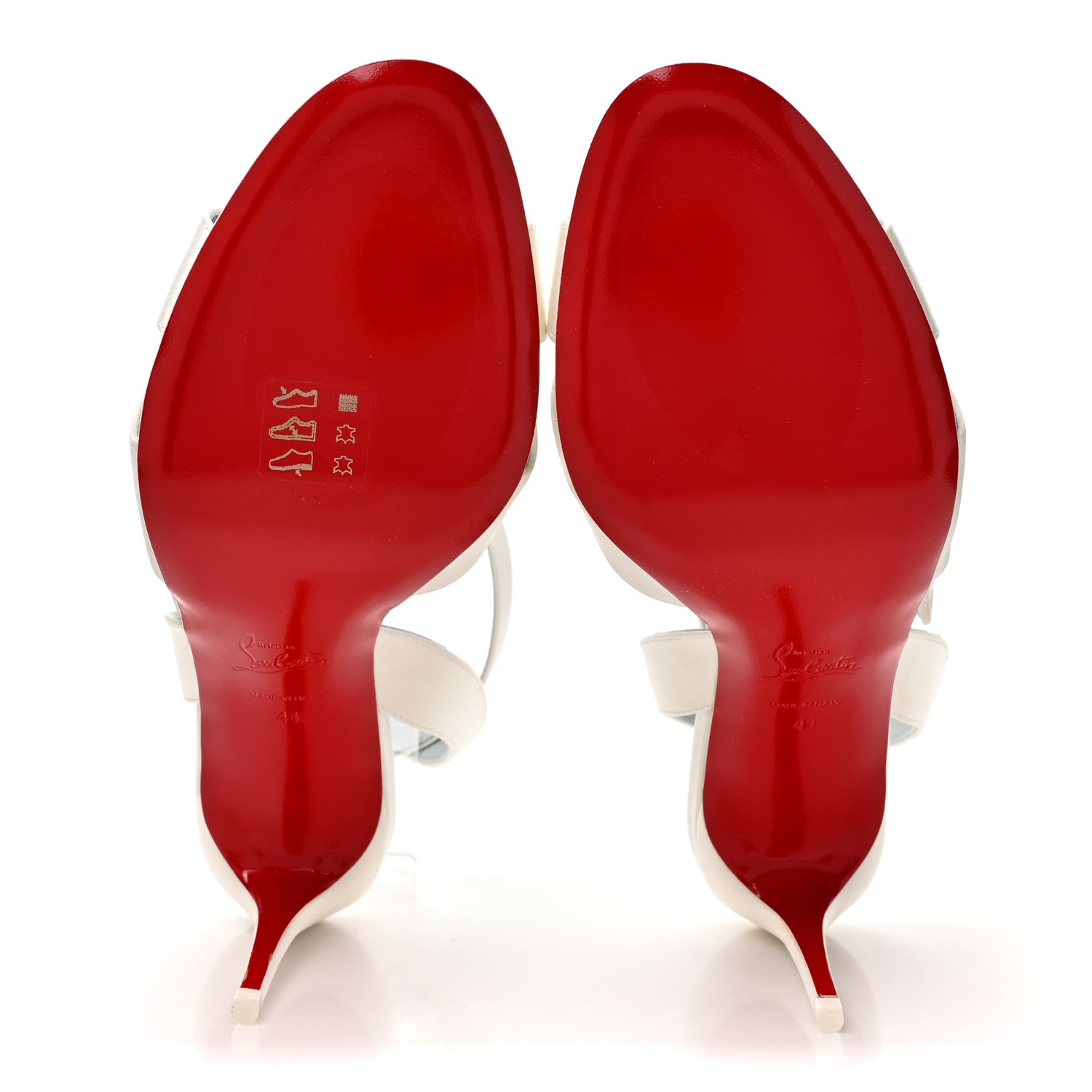 Christian Louboutin Crepe Satin Mariza 85 Sandals 41 Ivory 5 of 10