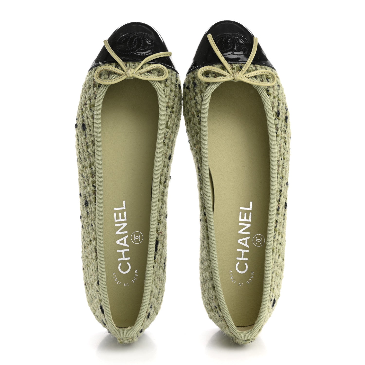 Chanel Tweed Patent Calfskin Cap Toe Ballerina Flats 36.5 2 of 9