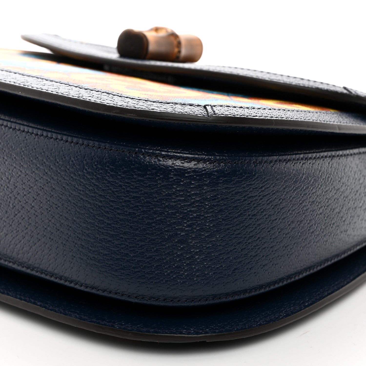 Gucci Calfskin Kaleidoscope Medium Bamboo 1947 Top Handle Bag Blue Orange Multicolor Blue Agata 10 of 10