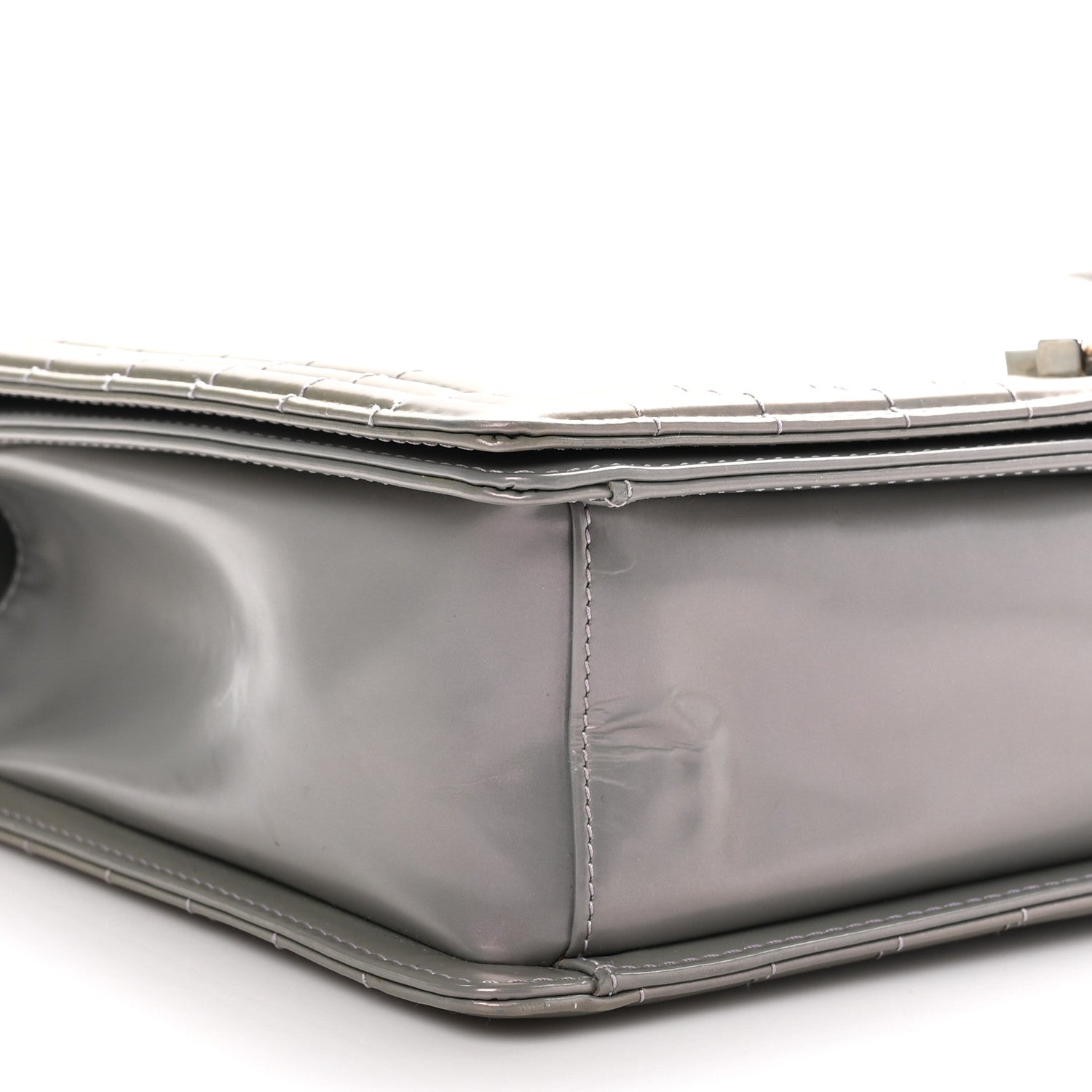 Chanel Glazed Calfskin Large Boy Flap Grey 9 of 10
