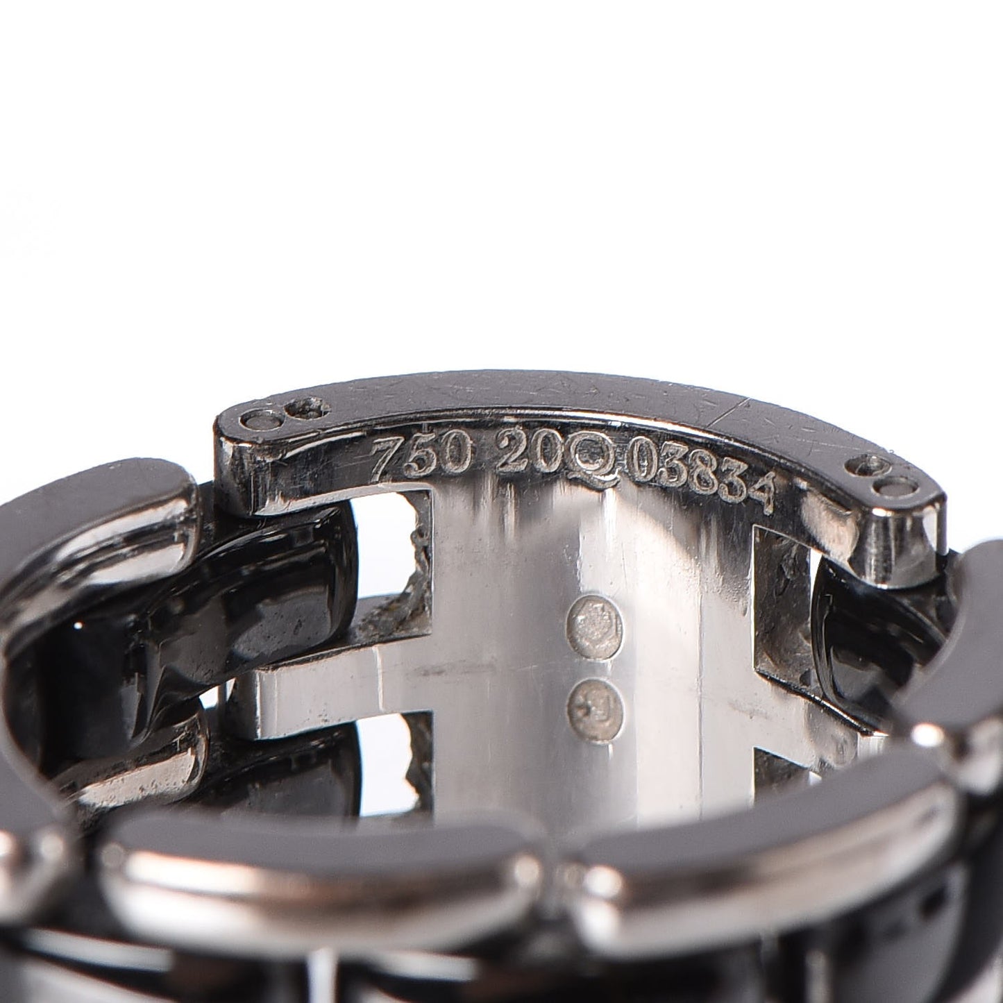 18K White Gold Ceramic Large Ultra Ring 56 7.5 Black