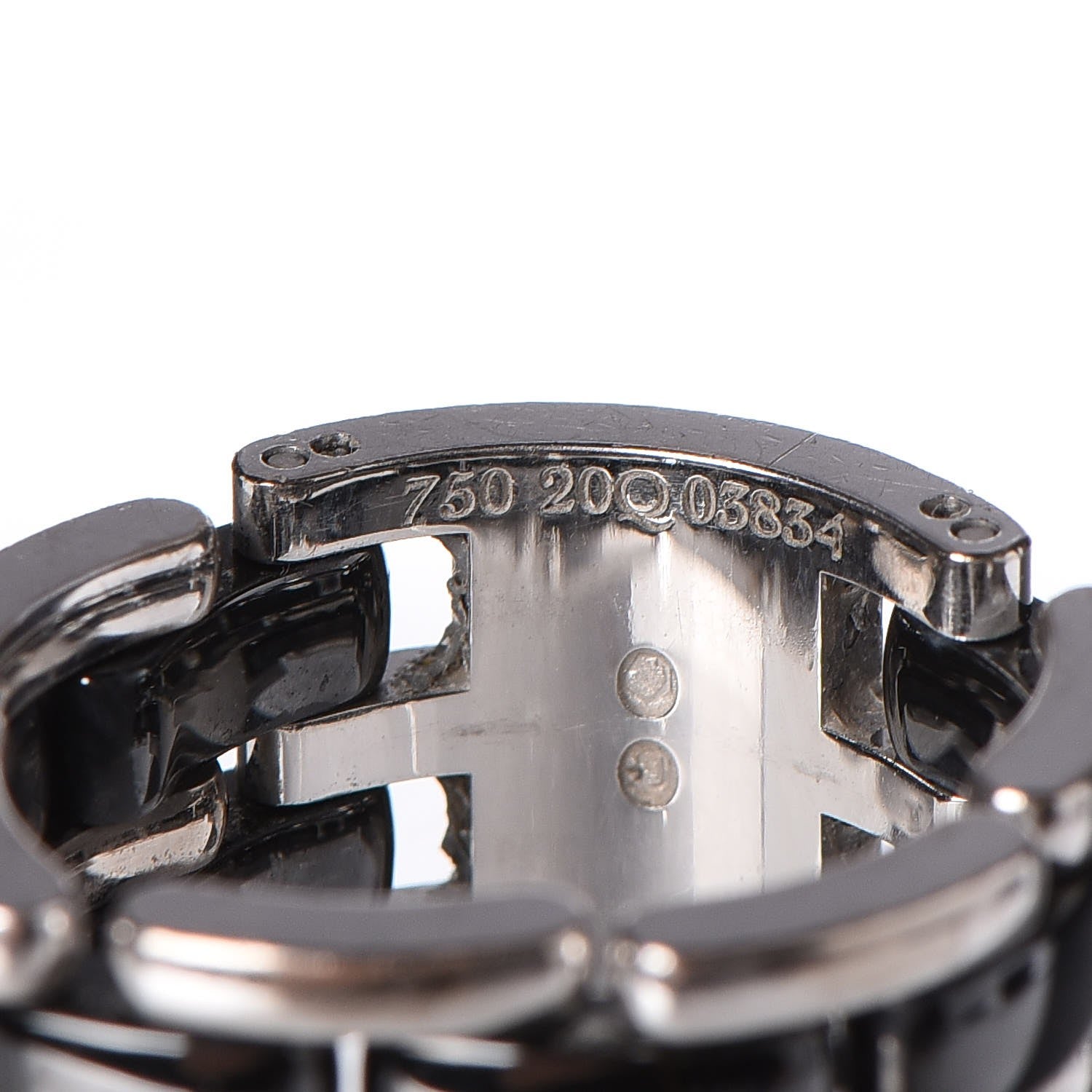 Chanel 18K White Gold Ceramic Large Ultra Ring 56 7.5 Black 4 of 6