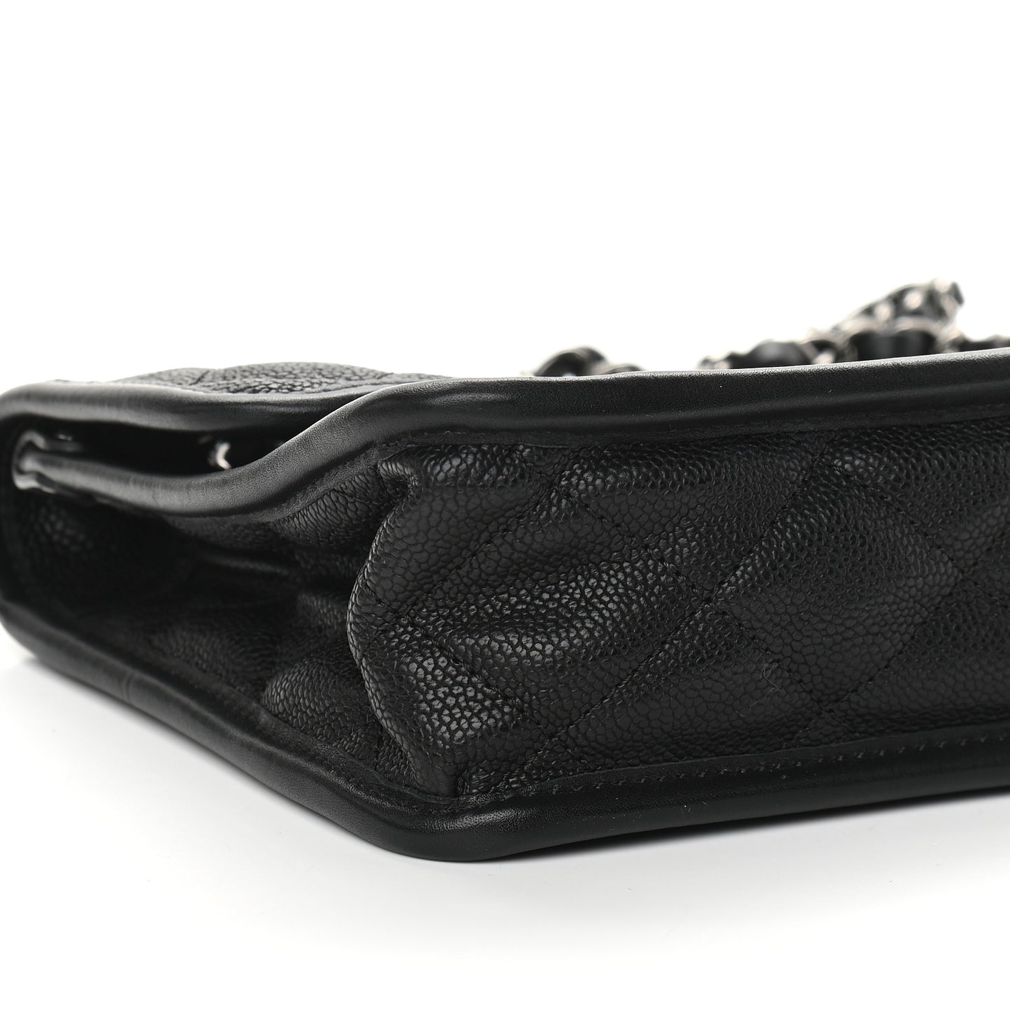 Caviar Quilted Medium French Riviera Flap Black