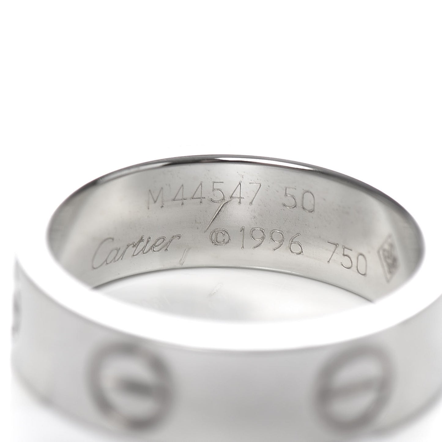 18K White Gold 5.5mm LOVE Ring 50 5.25