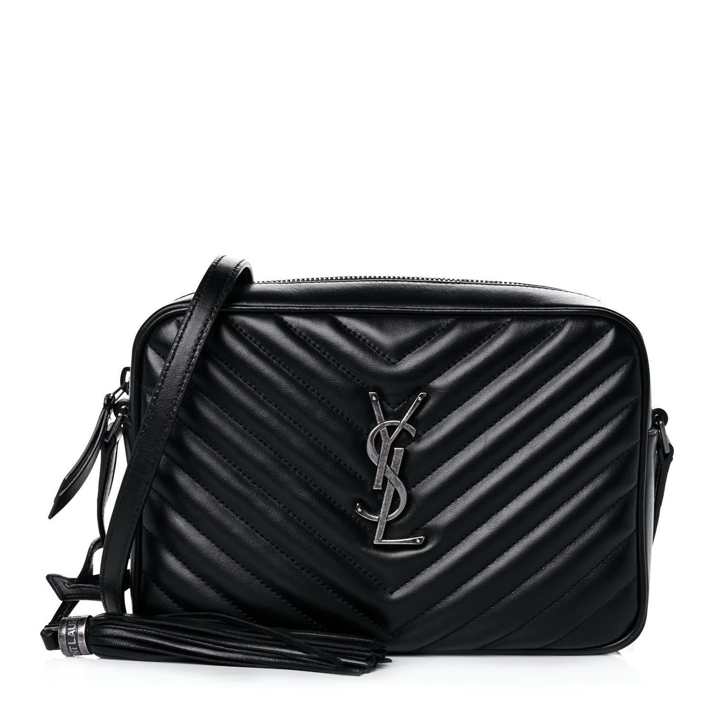 Calfskin Matelasse Monogram Lou Camera Bag Black