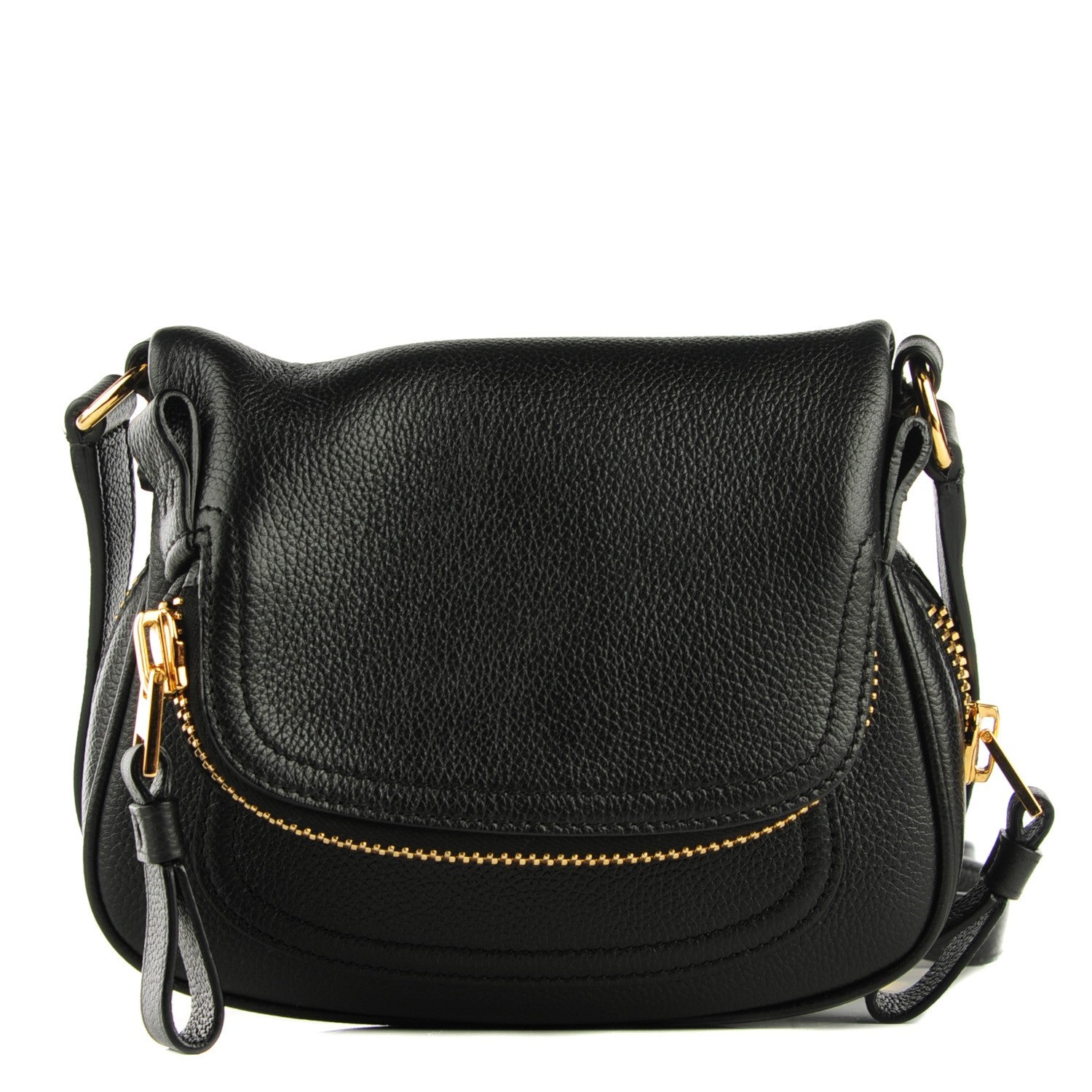 Tom Ford Pebbled Calfskin Jennifer Mini Crossbody Bag Black 1 of 7