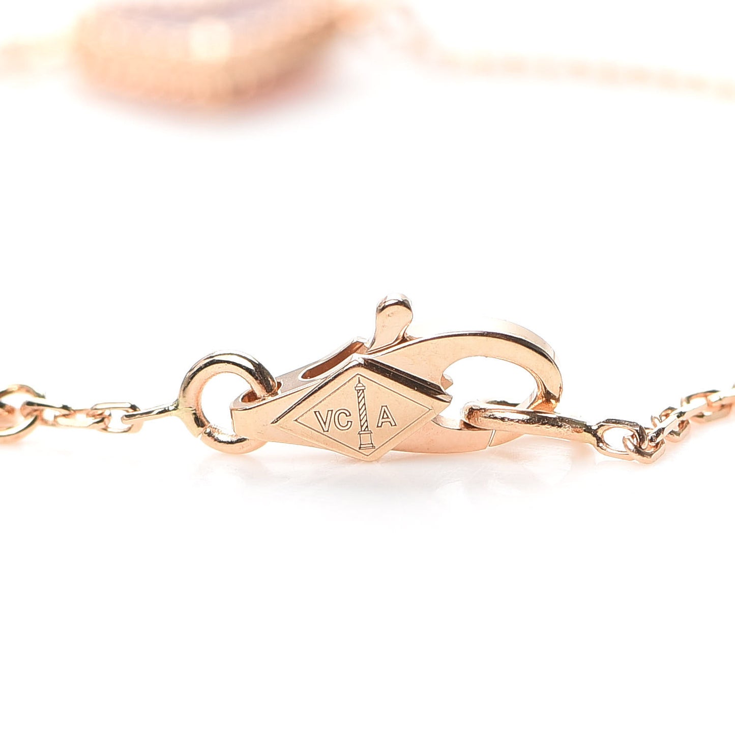 18K Rose Gold Carnelian Sweet Alhambra Heart Bracelet