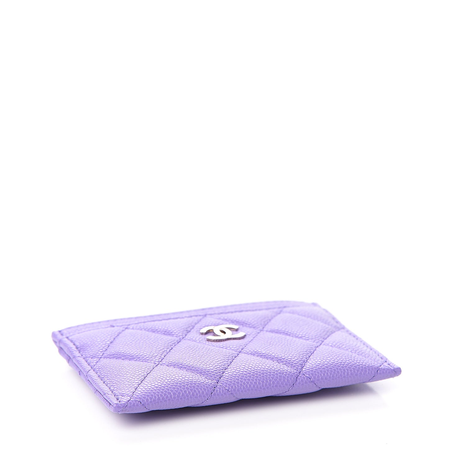 Caviar Quilted Card Holder Purple