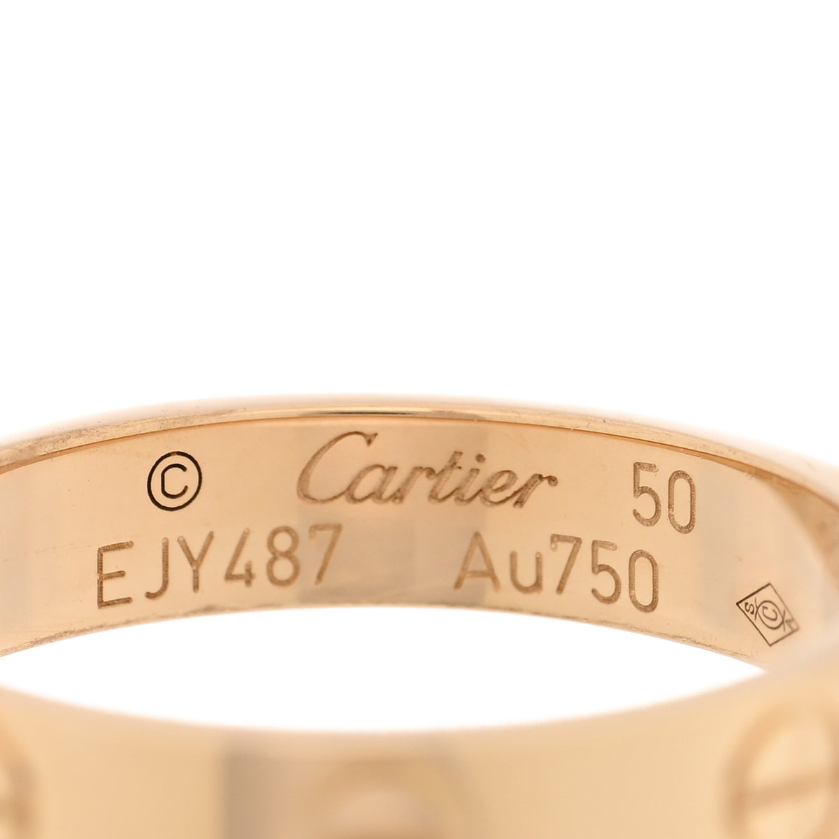 18K Yellow Gold 3.5mm LOVE Wedding Band Ring 50 5.25