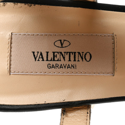 Valentino Garavani Nappa Rockstud Asymmetric Bow Wedge Sandals 41 Black 6 of 9