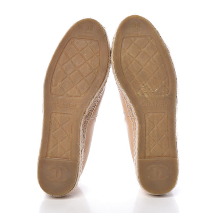 Chanel Lambskin CC Espadrilles 36 Beige Black 5 of 8