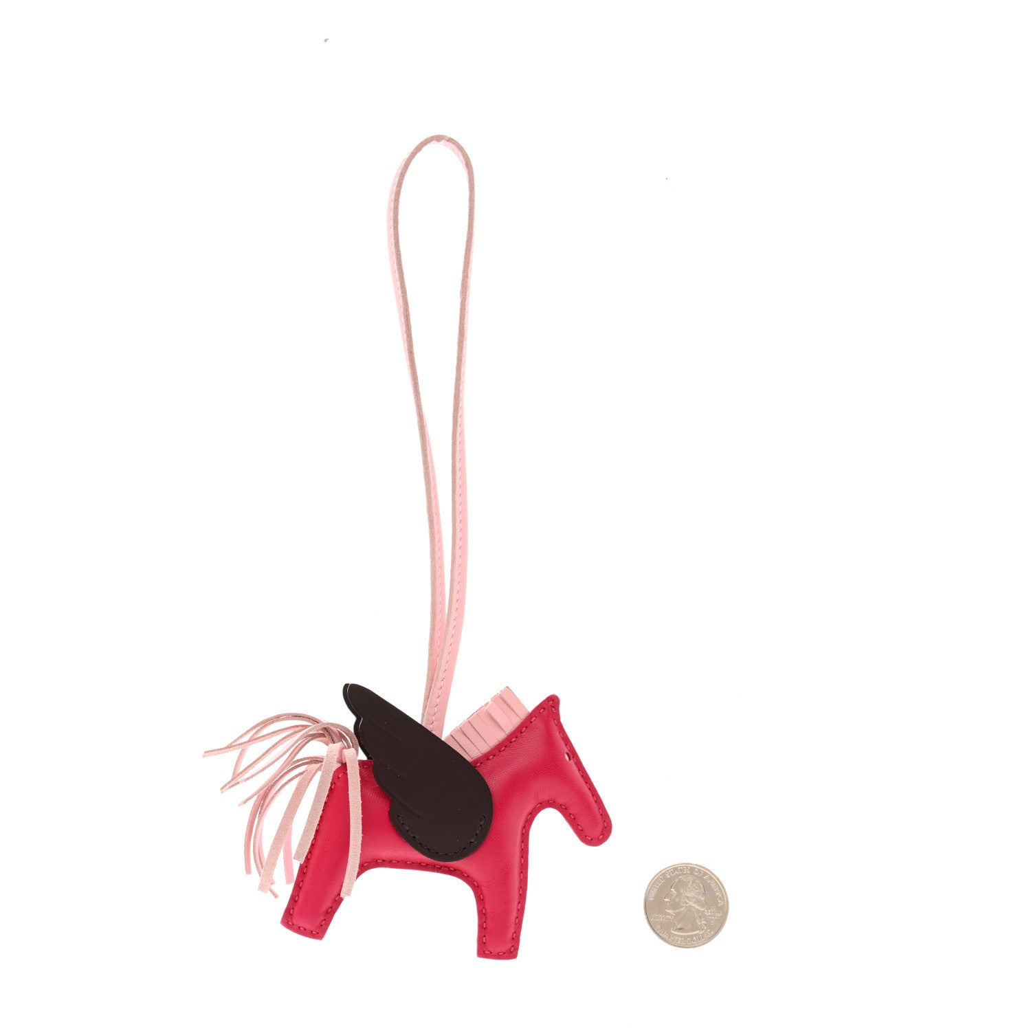 Hermes Milo Lambskin Grigri Rodeo Pegase Horse Bag Charm PM Framboise Rose Sakura Rouge Sellier 2 of 4