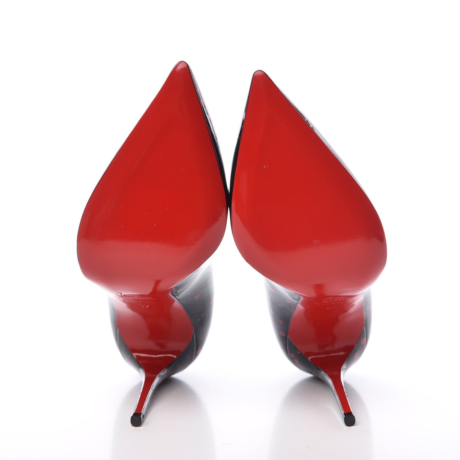 Christian Louboutin Patent Pollock Pigalle Follies 100 Pumps 37 Black Red 5 of 9