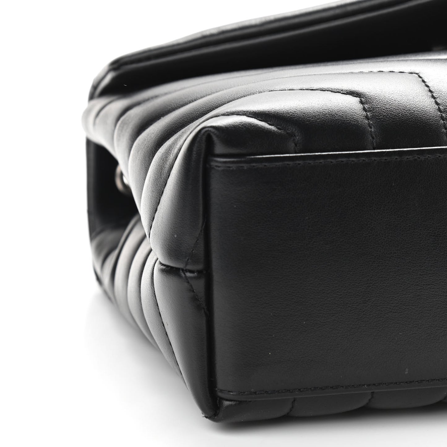 Calfskin Y Quilted Monogram Small Loulou Chain Satchel Black
