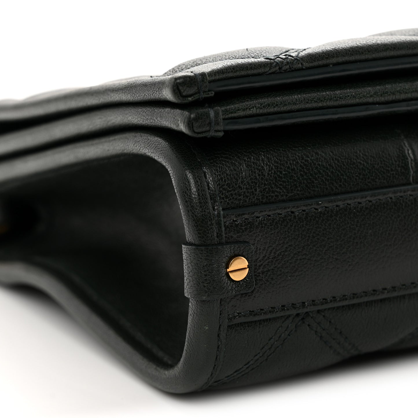 Lambskin Quilted Mini Becky Chain Bag Vert Fonce