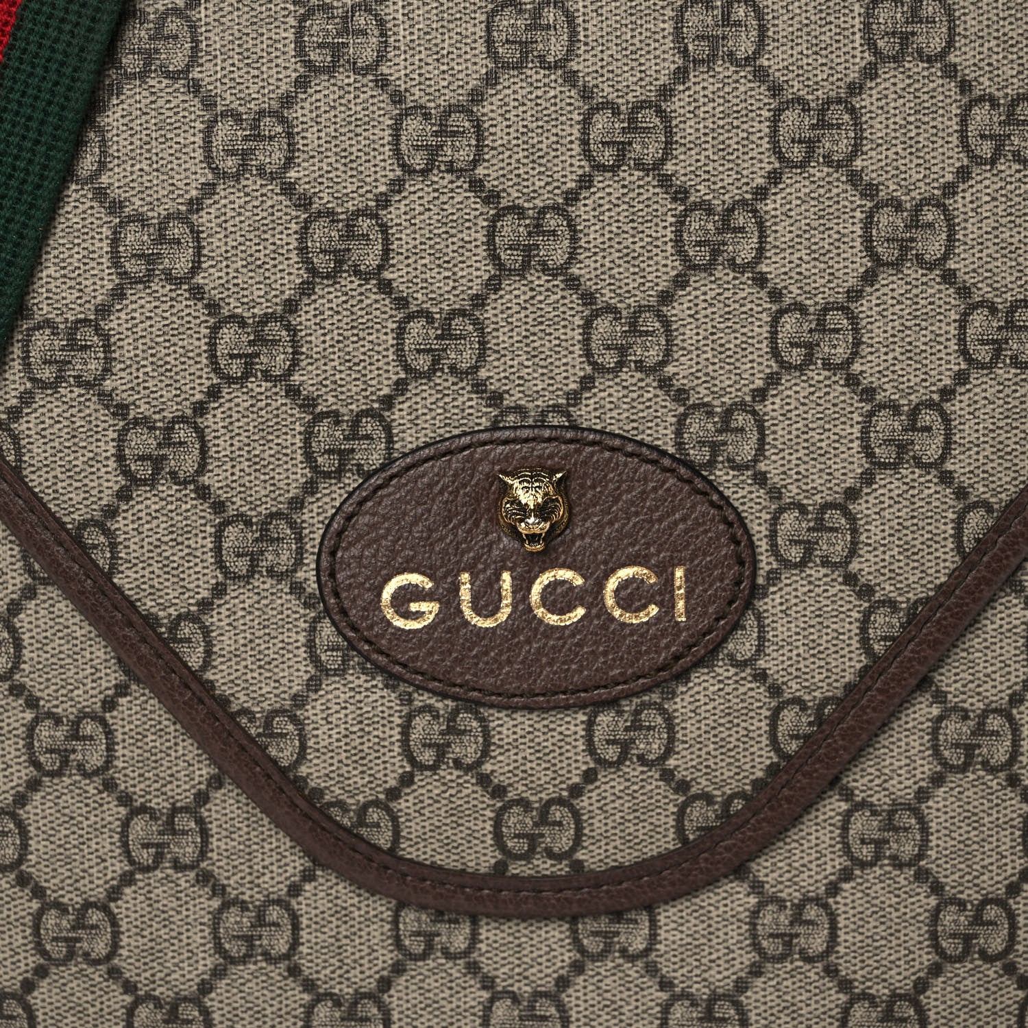 Gucci GG Supreme Monogram Web Medium Neo Vintage Flap Messenger Bag Beige New Acero 9 of 13