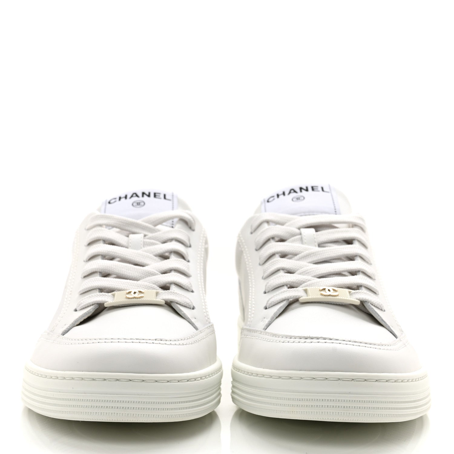 Chanel Calfskin Womens CC Logo Sneakers 40.5 White 2 of 8