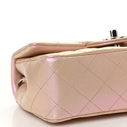 Chanel Iridescent Calfskin Quilted Mini Rectangular Flap Pink 15 of 17