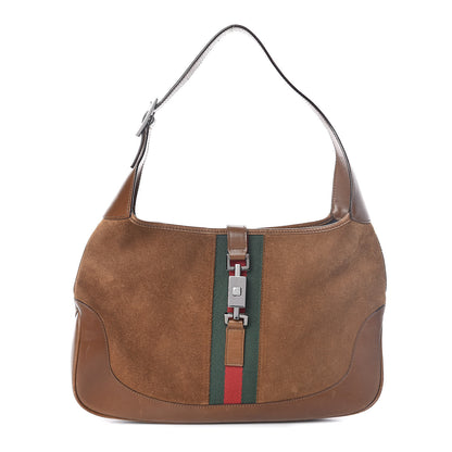 Gucci Suede Web Small Jackie O Hobo Light Brown 1 of 8
