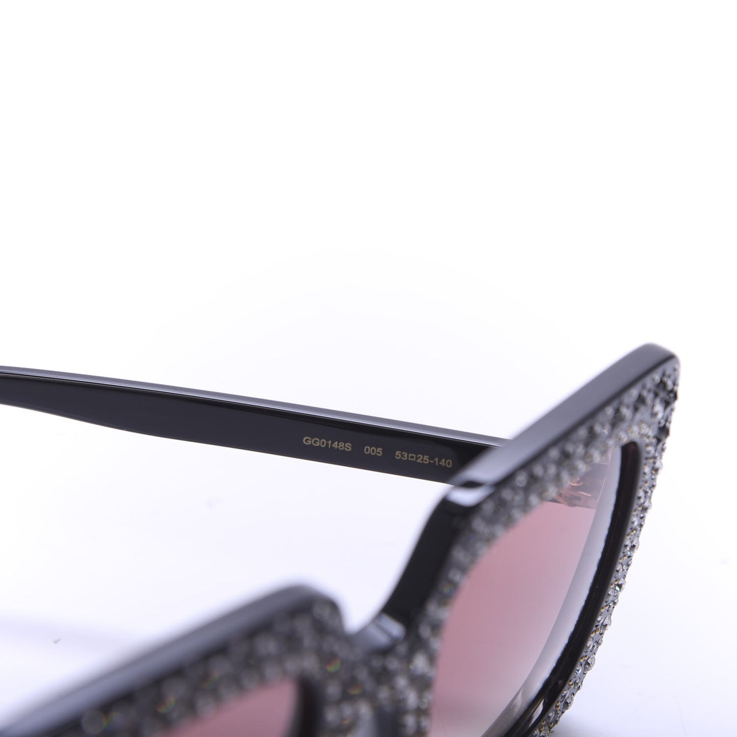Acetate Crystal Oversize Sunglasses GG0148S Black