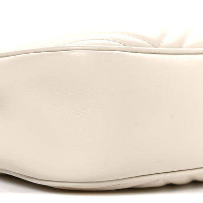 Gucci Calfskin Matelasse Small GG Marmont Chain Shoulder Bag White 9 of 12