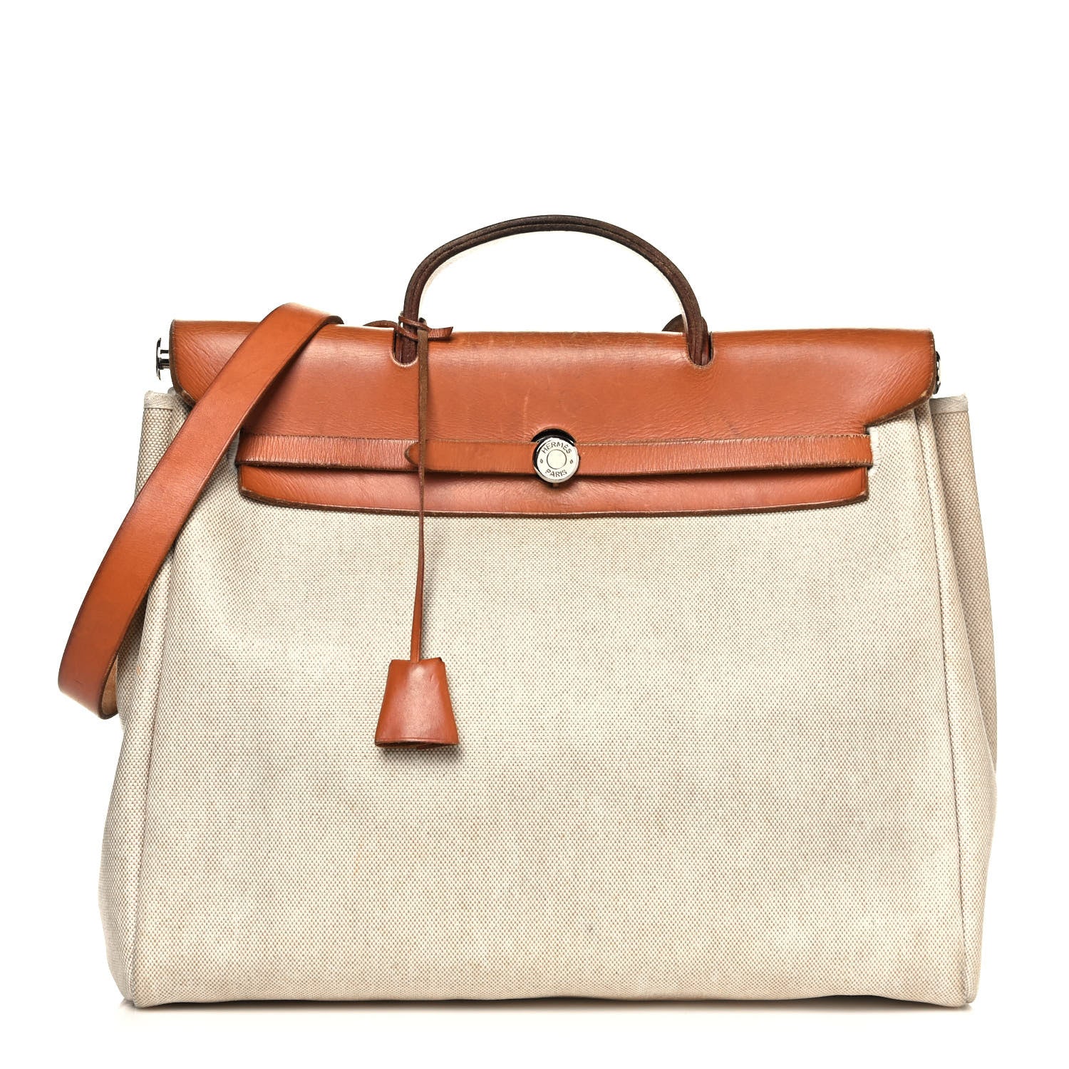 Hermes Toile Vache Calfskin Herbag 39 MM Natural 1 of 21