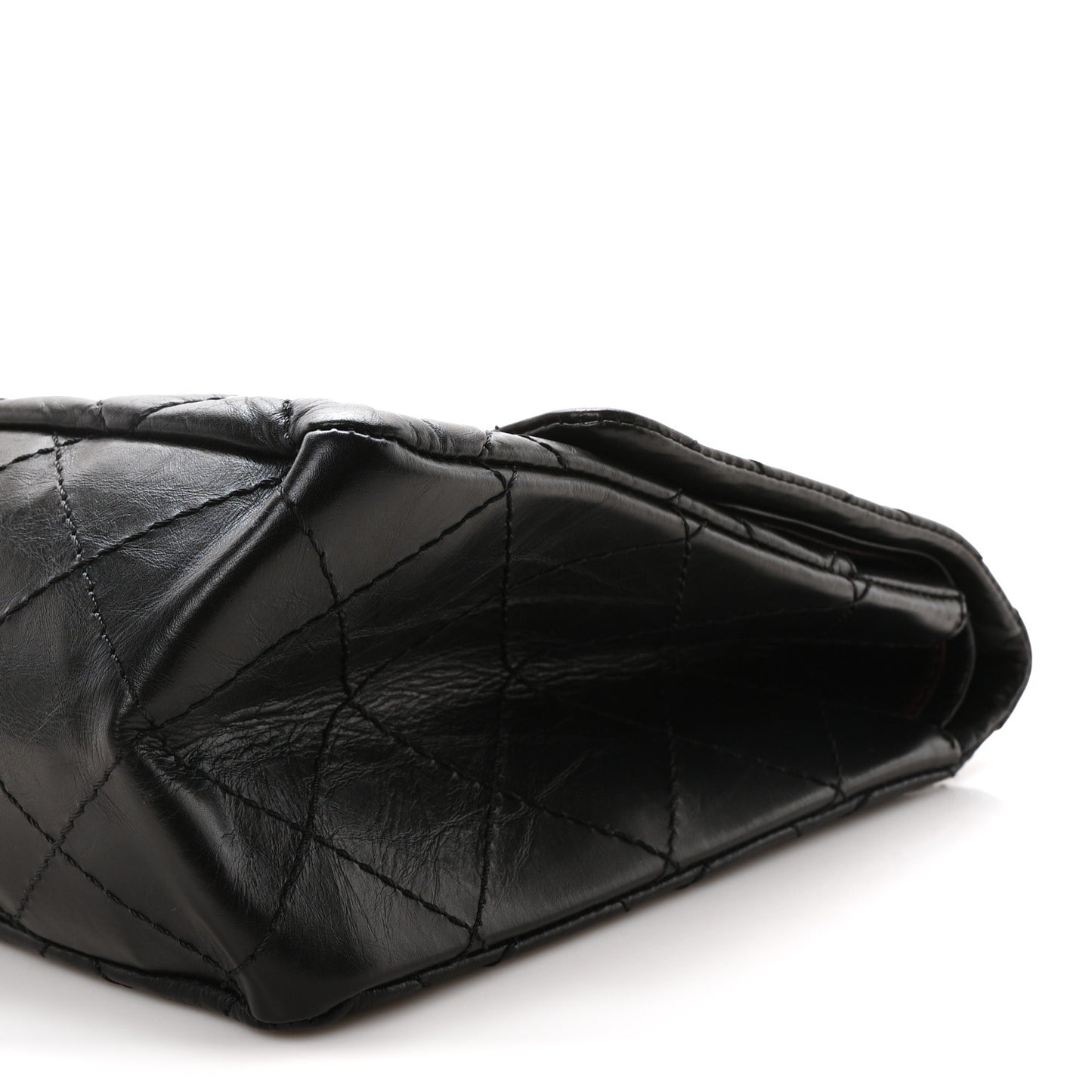 Aged Calfskin Quilted 2.55 Reissue 227 Flap Black