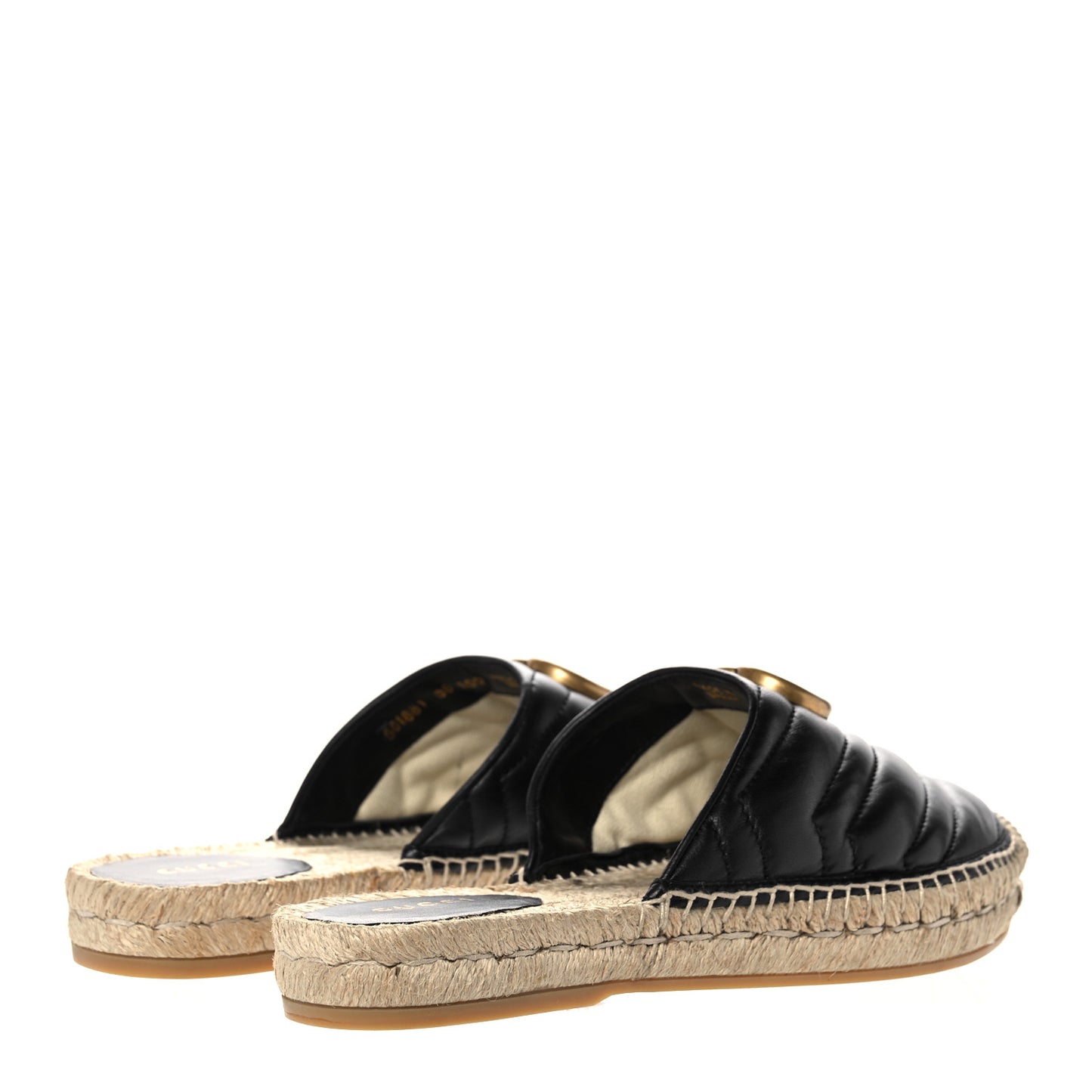 Nappa Matelasse GG Marmont Espadrille Slippers 38 Black