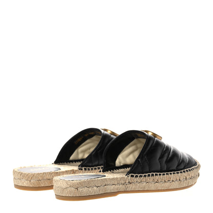 Gucci Nappa Matelasse GG Marmont Espadrille Slippers 38 Black 4 of 9
