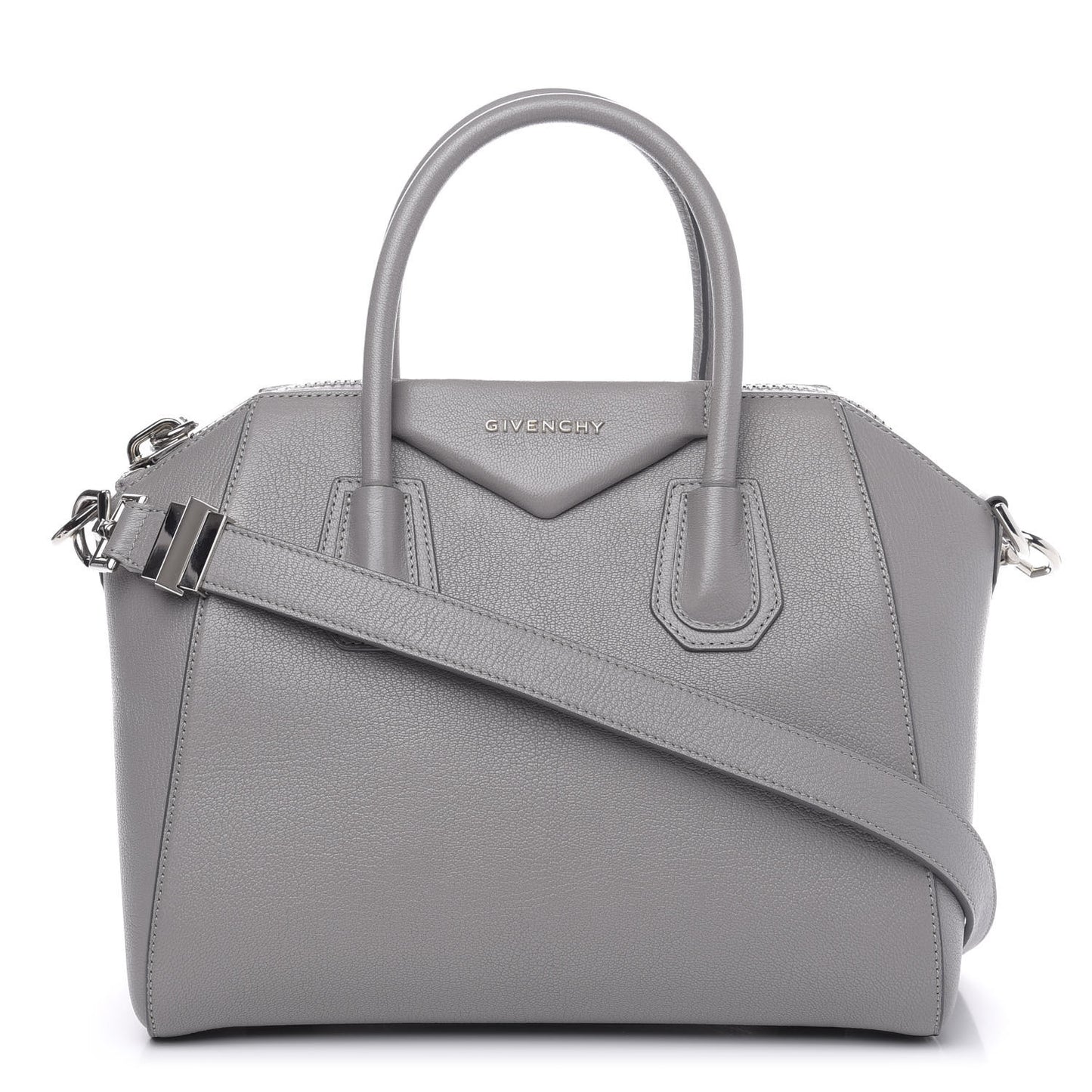 Sugar Goatskin Small Antigona Pearl Grey