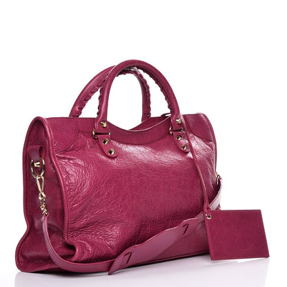 Balenciaga Agneau Classic Gold Hardware City Rose Dahlia 4 of 8