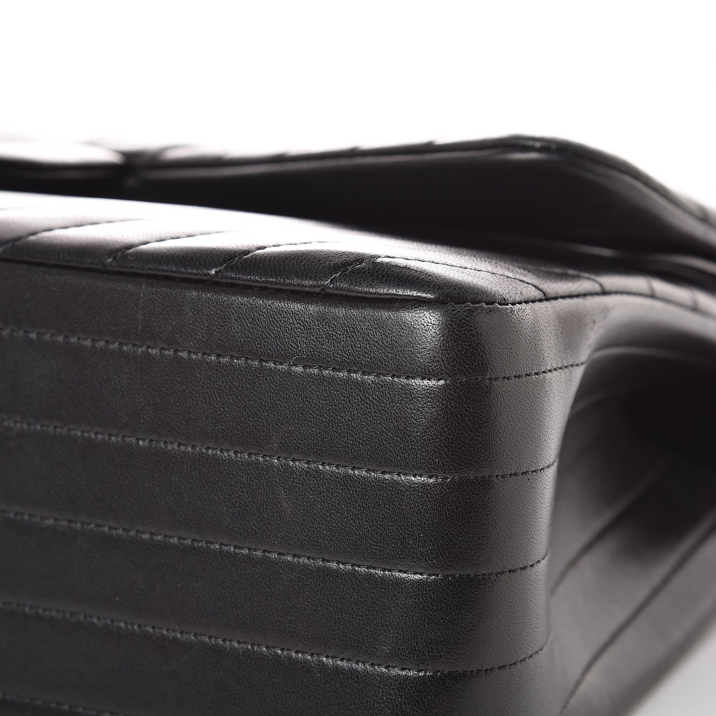 Lambskin Chevron Quilted Jumbo Double Flap So Black