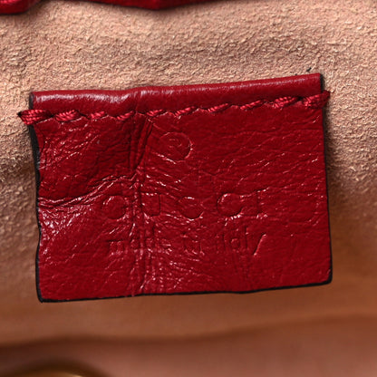 Gucci Vintage Effect Calfskin Matelasse Diagonal Super Mini Torchon GG Marmont Shoulder Bag Black Romantic Cherry 6 of 9