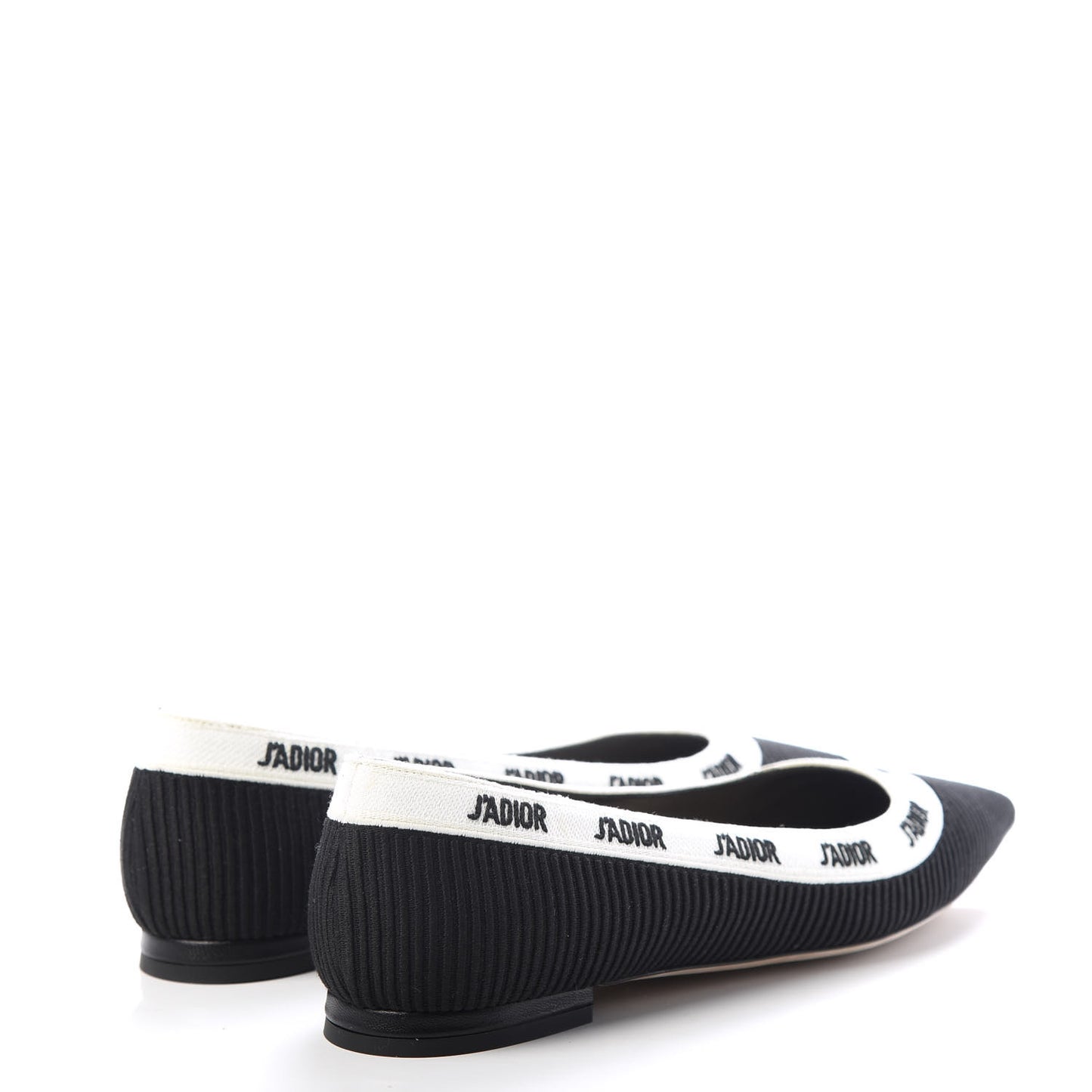 Fabric Ribbon Embroidered J'Adior Ballet Flats 38.5 Black