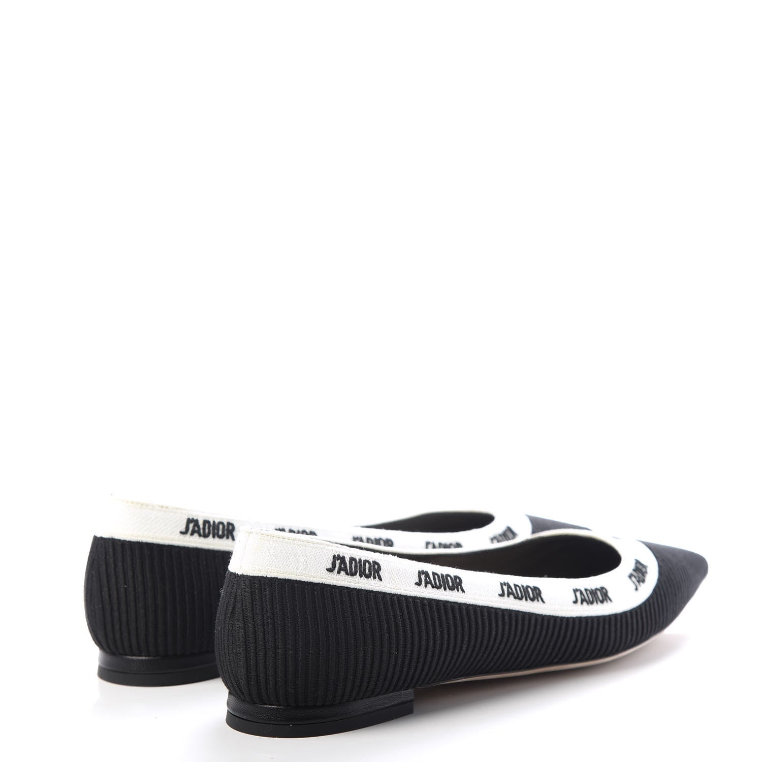 Christian Dior Fabric Ribbon Embroidered J'Adior Ballet Flats 38.5 Black 4 of 11