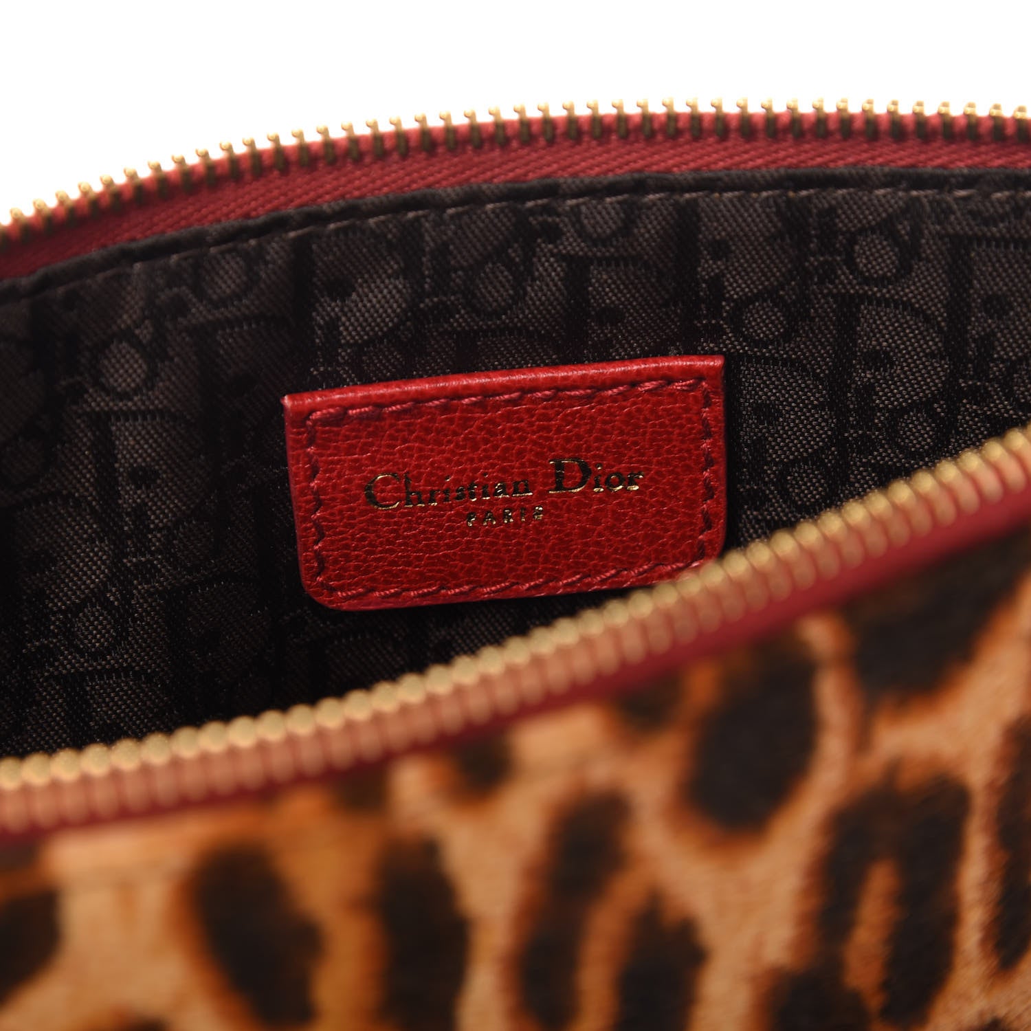 Christian Dior Pony Hair Leopard Mini Saddle Bag Red 8 of 10