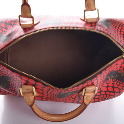 Louis Vuitton Monogram Kusama Town Speedy 30 Red 5 of 7