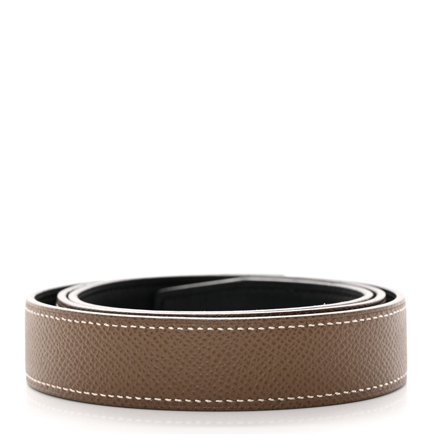 Hermes Swift Epsom 24mm Belt Strap 80 32 Black Etoupe 2 of 7