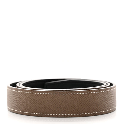 Hermes Swift Epsom 24mm Belt Strap 80 32 Black Etoupe 2 of 7