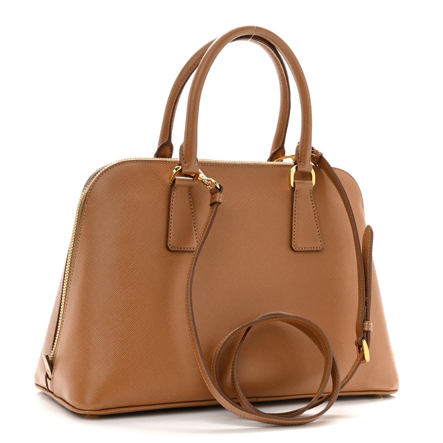 Saffiano Lux Medium Promenade Tote Caramel