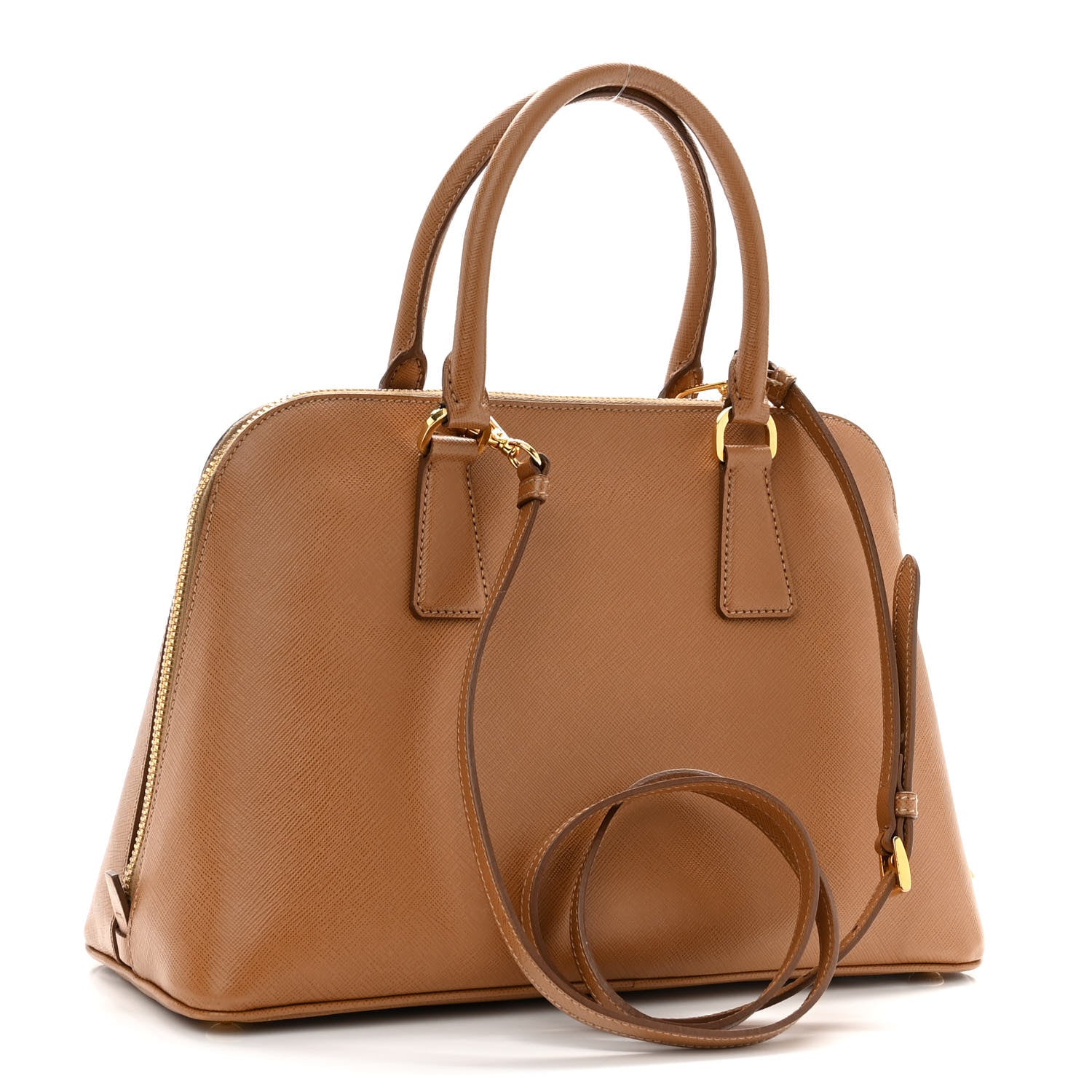 Prada Saffiano Lux Medium Promenade Tote Caramel 3 of 14