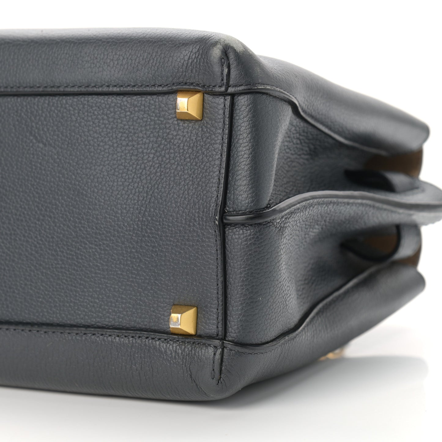 Grained Calfskin Medium Milla Tote Phantom Grey