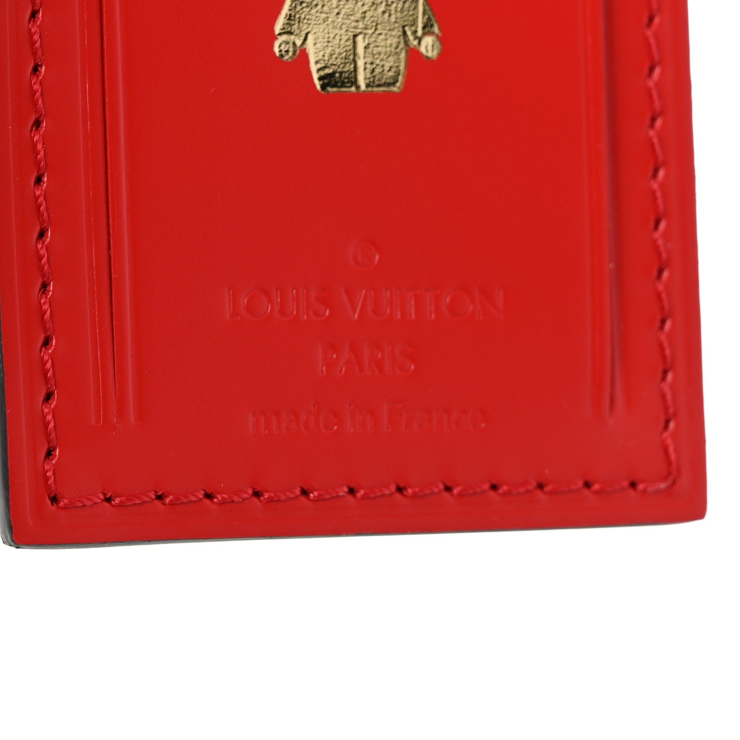 Calfskin Luggage Tag Red