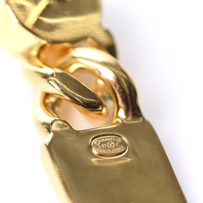 Chanel Crystal Tag Drop Earrings Gold 4 of 5