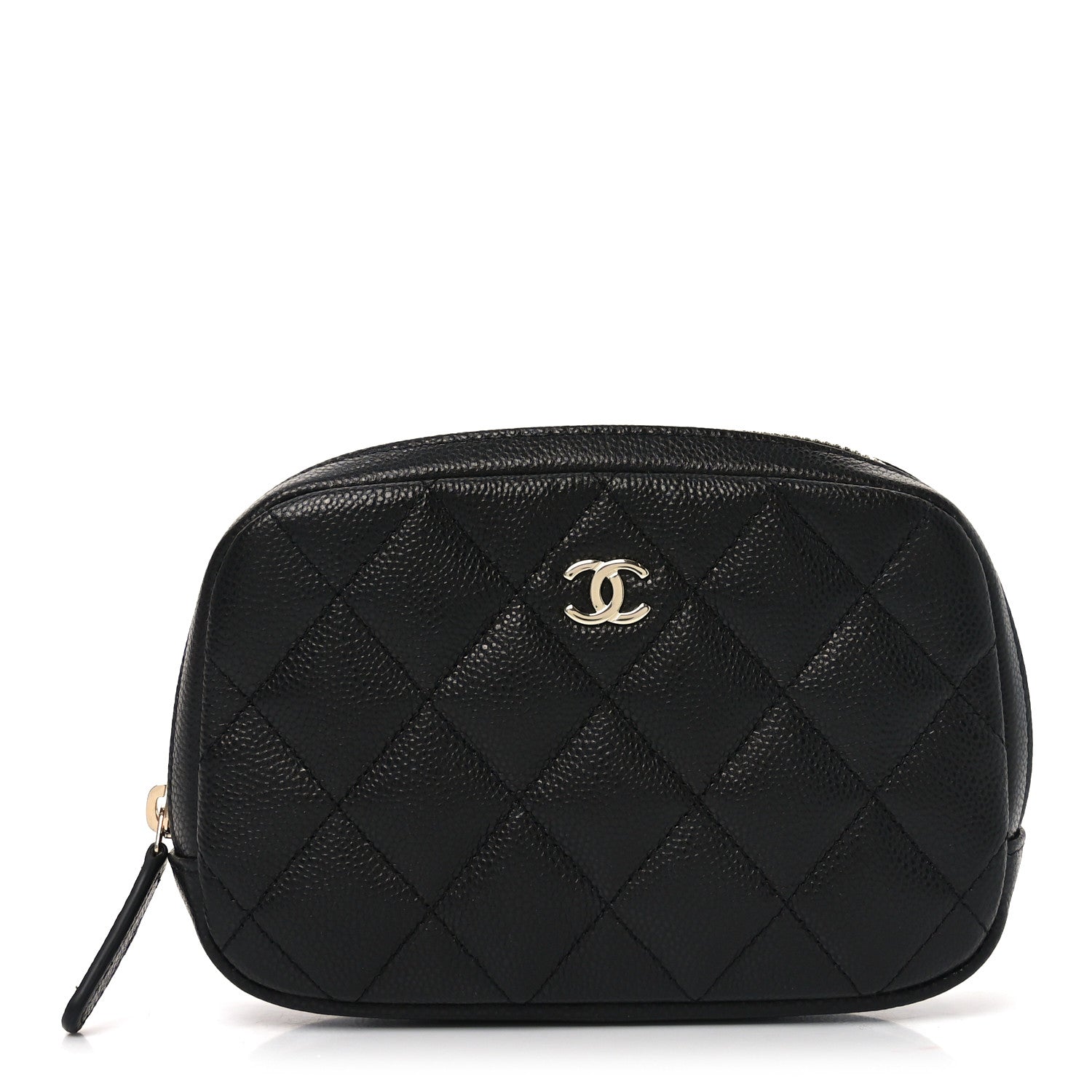 Chanel Caviar Quilted Small Curvy Pouch Cosmetic Case Black 1 of 9