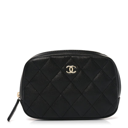 Chanel Caviar Quilted Small Curvy Pouch Cosmetic Case Black 1 of 9