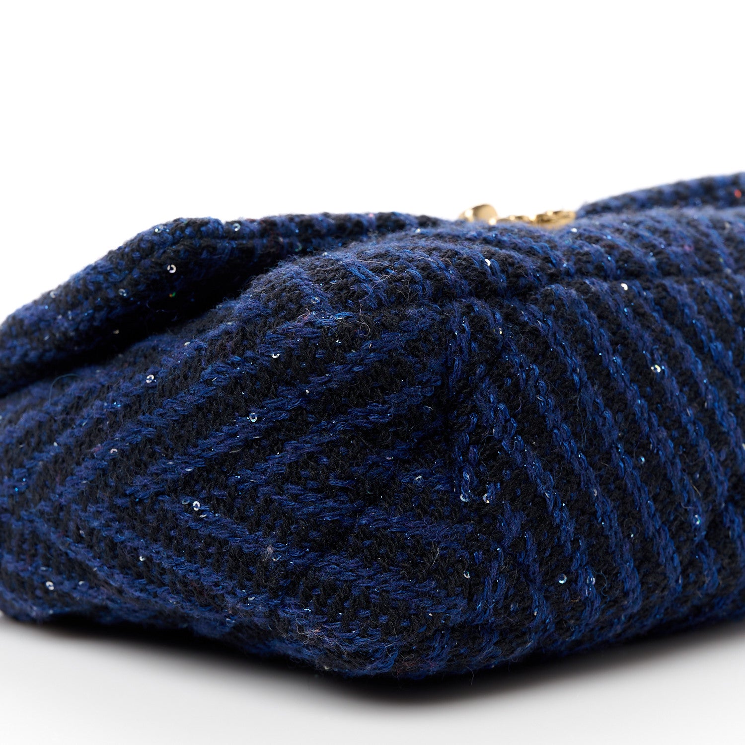 Chanel Tweed Quilted Medium Chanel 19 Flap Blue 9 of 10