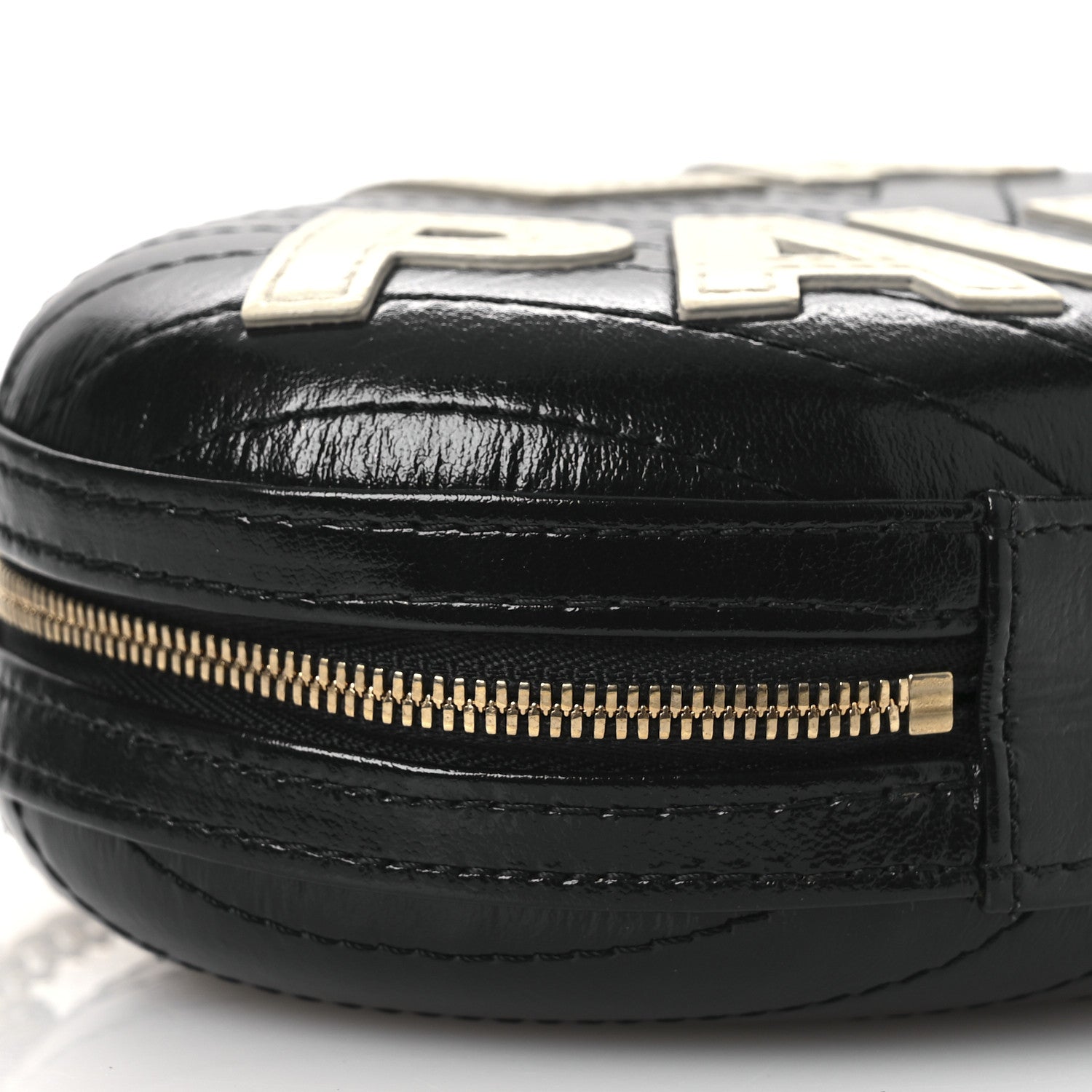 Chanel Lambskin Embroidered Chevron Quilted La Pausa Tassel Clutch Black 9 of 10