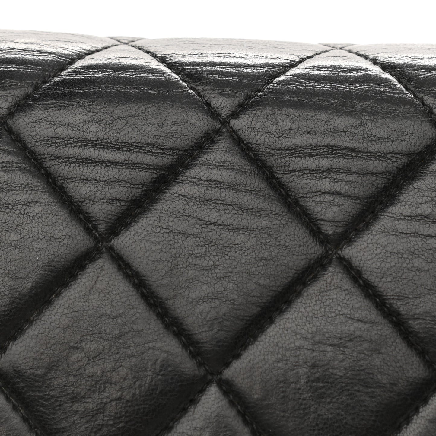 Lambskin Quilted Jumbo Double Sided Flap Black